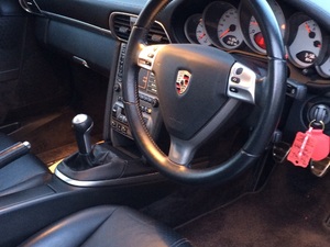 Full black leather interior of Porsche 997 C4S Manual (2009)
