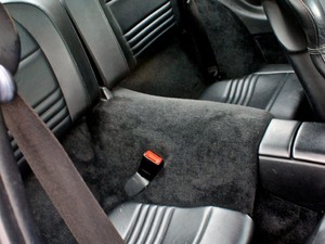 Full black leather interior of Porsche 996 911.